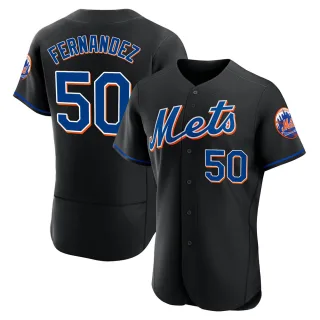 Men's Authentic Black Sid Fernandez New York Mets 2022 Alternate Jersey