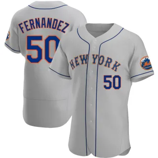 Men's Authentic Gray Sid Fernandez New York Mets Road Jersey