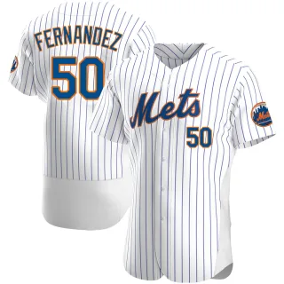 Men's Authentic White Sid Fernandez New York Mets Home Jersey