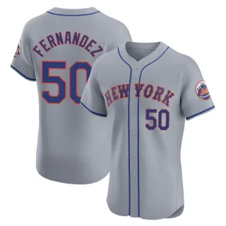 Men's Elite Gray Sid Fernandez New York Mets Road Jersey