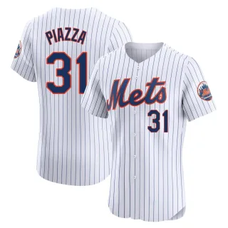 Men's Elite White Mike Piazza New York Mets Home Jersey