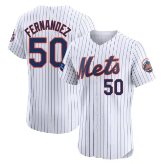 Men's Elite White Sid Fernandez New York Mets Home Patch Jersey