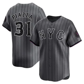 Men's Limited Mike Piazza New York Mets Graphite 2024 City Connect Jersey