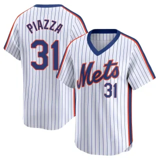 Men's Limited White Mike Piazza New York Mets Cooperstown Collection Jersey