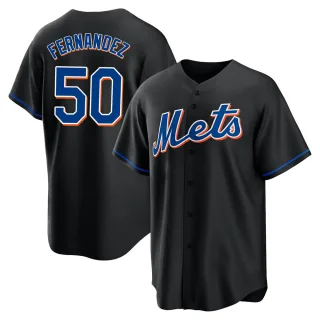 Men's Replica Black Sid Fernandez New York Mets 2022 Alternate Jersey