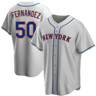 Men's Replica Gray Sid Fernandez New York Mets Road Jersey