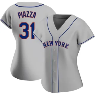 Women's Authentic Gray Mike Piazza New York Mets Road Jersey