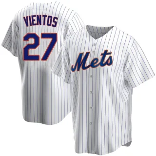 Mark Vientos #21 - Game Used White Pinstripe Jersey - Roberto